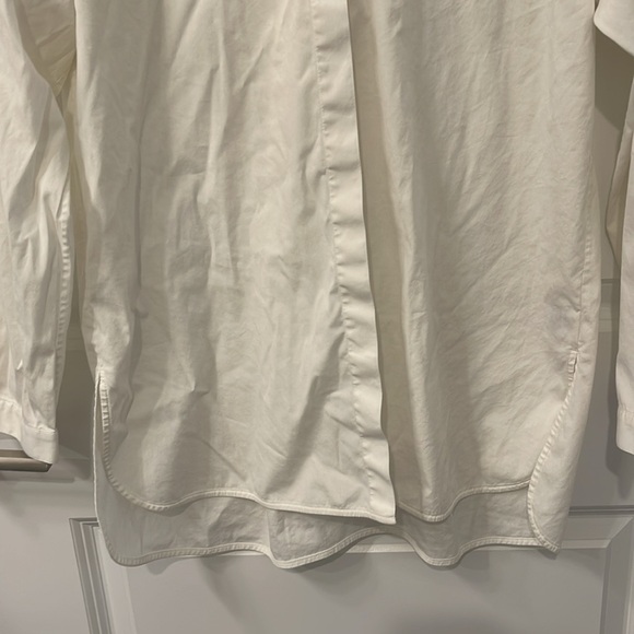 lafayette 148 cotton button up top medium - Picture 3 of 8
